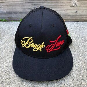BOUGIE LOVE Trucker Hat Men's One Size Adjustable Cap Black Embroidered​